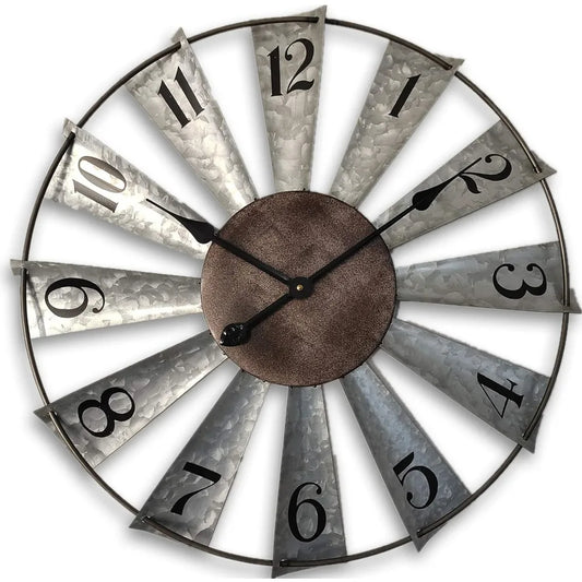 24 Inch Windmill Metal Wall Clock