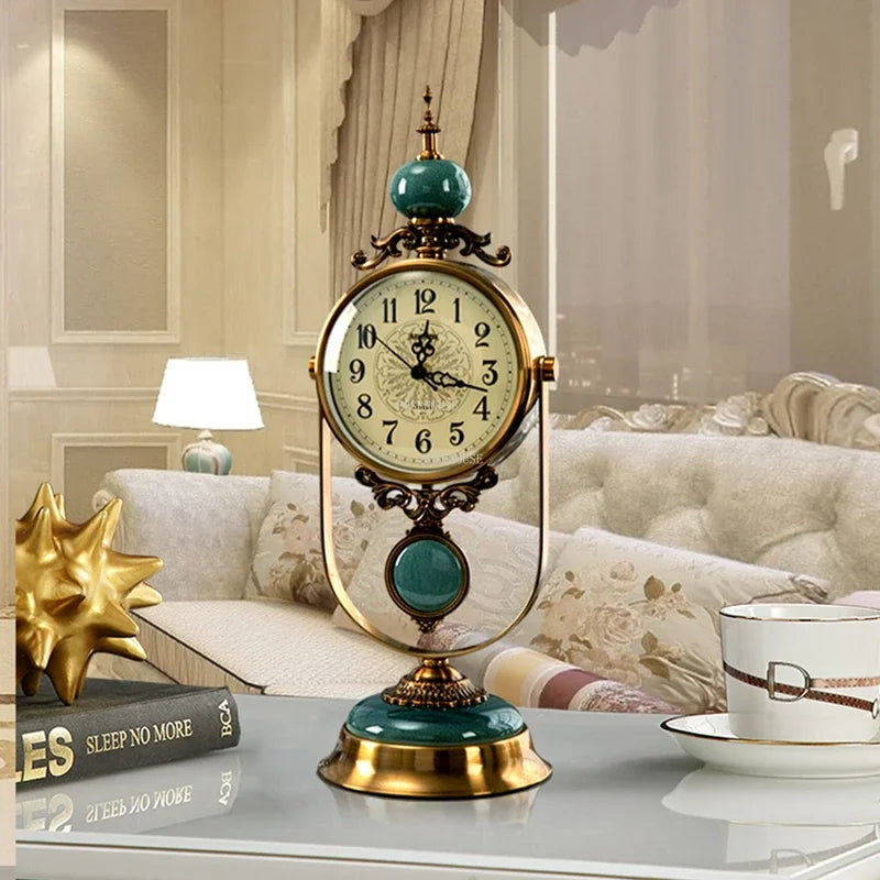 American Metal Ceramic Floor Clock