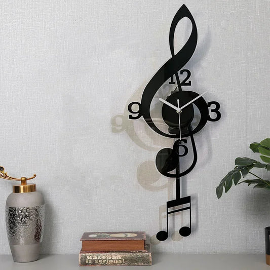 Fashion Music Symbol Swing Wall Clock – A Creative Touch to Your Space