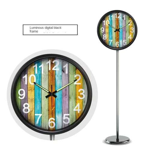 Luminous digital floor clock Nordic style standing clock fashion creative stand clock metal silent living room