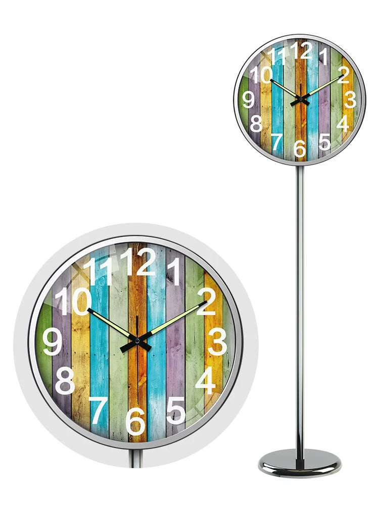 Luminous digital floor clock Nordic style standing clock fashion creative stand clock metal silent living room