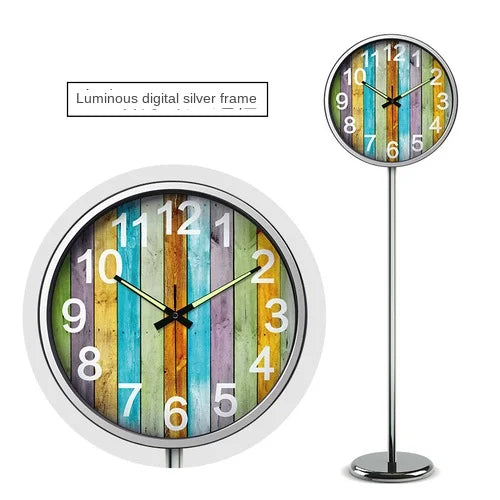 Luminous digital floor clock Nordic style standing clock fashion creative stand clock metal silent living room