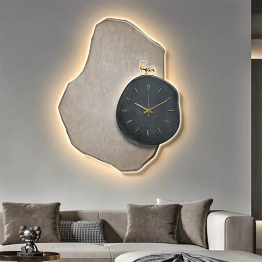 Luxury Living Room Wall Clock Decor Light Big Elegant Wall Clock Quartz Art Unique Modern Design Silent Bedroom Reloj Room Decor