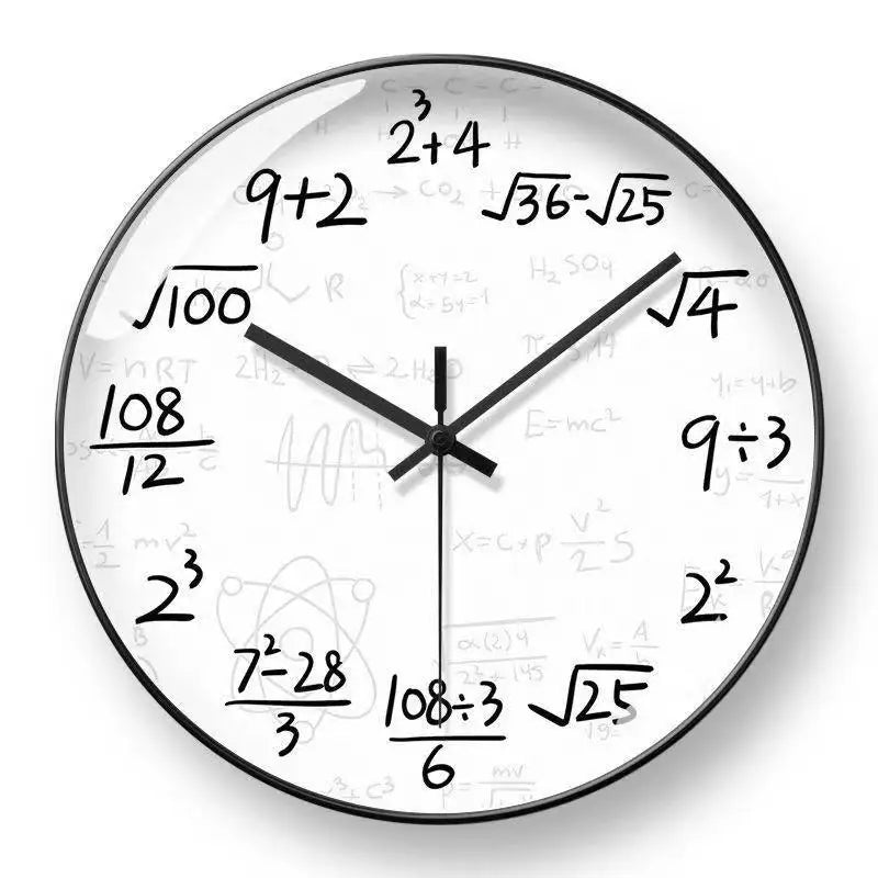 New Chalkboard Math Formulas Wall Clock Fashion Science Mathematics Art Wall Decor Back To School Children Bedroom Wall Decor