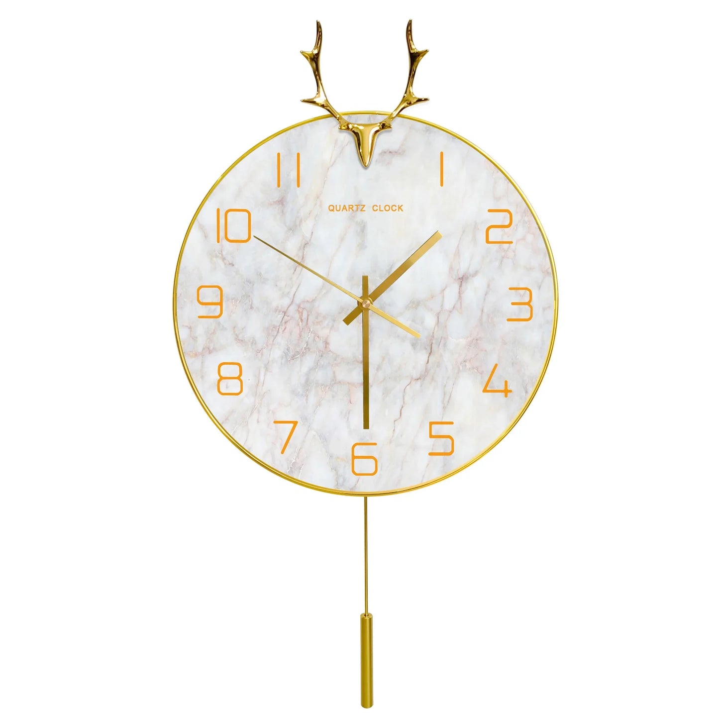 Nordic Light luxury deer head clock household wall clock living room personality swing clock wall watch fashion decorative clock